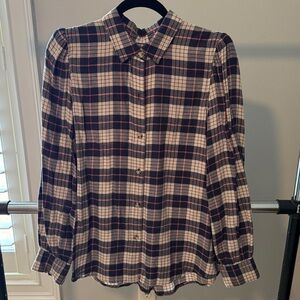 Rails Angelica Button Up in Almond Pink Navy Size M